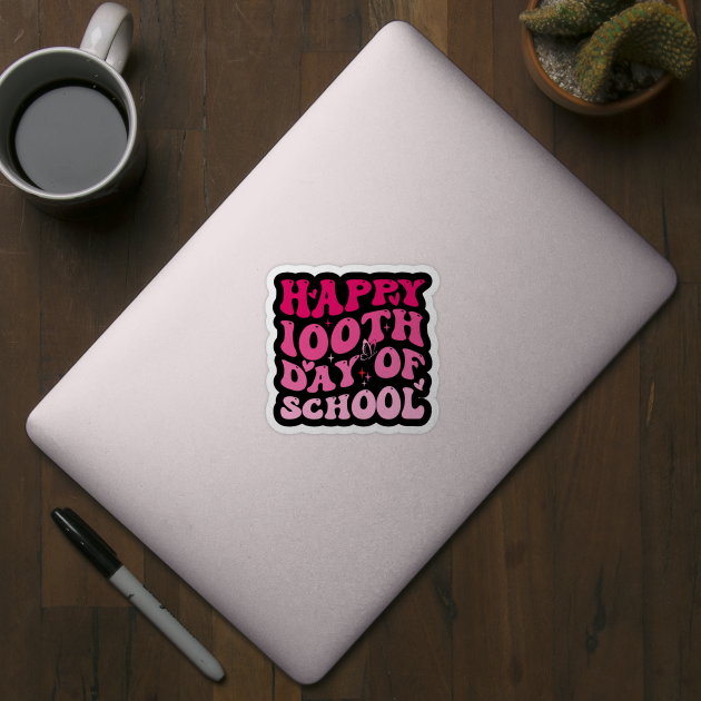 Happy 100th Day of School Groovy Cute by ArtistTee ⭐⭐⭐⭐⭐